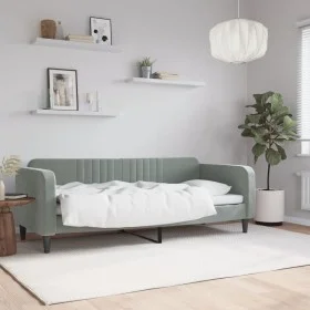 Sofá cama terciopelo gris claro 80x200 cm de vidaXL, Camas y somieres - Ref: Foro24-354079, Precio: 185,32 €, Descuento: %