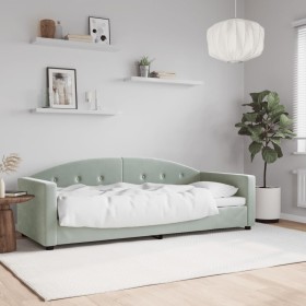 Sofá cama terciopelo gris claro 80x200 cm de vidaXL, Camas y somieres - Ref: Foro24-354129, Precio: 184,90 €, Descuento: %