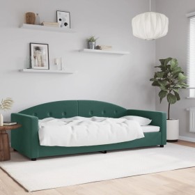 Sofá cama terciopelo verde oscuro 90x200 cm de vidaXL, Camas y somieres - Ref: Foro24-354138, Precio: 187,95 €, Descuento: %