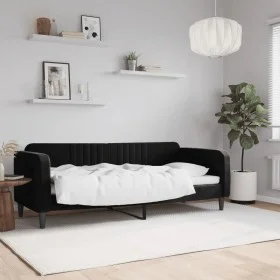 Sofá cama terciopelo negro 80x200 cm de vidaXL, Camas y somieres - Ref: Foro24-354083, Precio: 179,67 €, Descuento: %