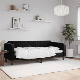 Sofá cama terciopelo negro 80x200 cm de vidaXL, Camas y somieres - Ref: Foro24-354083, Precio: 182,36 €, Descuento: %