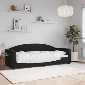 Black velvet sofa bed 80x200 cm by vidaXL, Beds and slatted bases - Ref: Foro24-354133, Price: 176,35 €, Discount: %