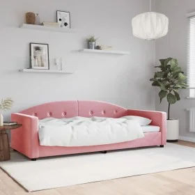 Rosafarbenes Samtschlafsofa 90x200 cm von vidaXL, Betten und Lattenroste - Ref: Foro24-354139, Preis: 185,95 €, Rabatt: %