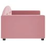 Pink velvet sofa bed 90x200 cm by vidaXL, Beds and slatted bases - Ref: Foro24-354139, Price: 185,95 €, Discount: %