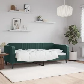 Dark green velvet sofa bed 80x200 cm by vidaXL, Beds and slatted bases - Ref: Foro24-354081, Price: 180,40 €, Discount: %