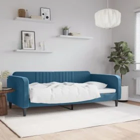 Sofá cama terciopelo azul 100x200 cm de vidaXL, Camas y somieres - Ref: Foro24-354092, Precio: 192,29 €, Descuento: %