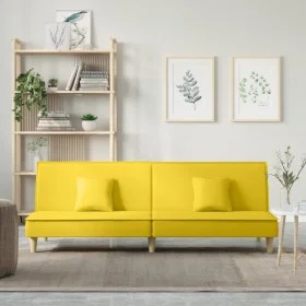 Sofá cama de tela amarillo claro de vidaXL, Sofás - Ref: Foro24-351904, Precio: 258,95 €, Descuento: %