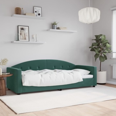 Sofá cama terciopelo verde oscuro 80x200 cm de vidaXL, Camas y somieres - Ref: Foro24-354131, Precio: 183,28 €, Descuento: %
