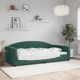 Sofá cama terciopelo verde oscuro 100x200 cm de vidaXL, Camas y somieres - Ref: Foro24-354145, Precio: 194,54 €, Descuento: %