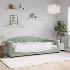 Light gray velvet sofa bed 90x190 cm by vidaXL, Beds and slatted bases - Ref: Foro24-354149, Price: 181,05 €, Discount: %