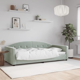 Sofá cama terciopelo gris claro 90x190 cm de vidaXL, Camas y somieres - Ref: Foro24-354149, Precio: 183,76 €, Descuento: %