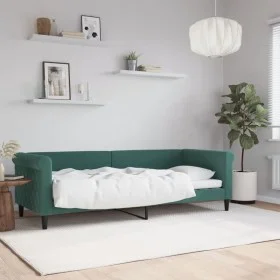 Sofá cama terciopelo verde oscuro 80x200 cm de vidaXL, Camas y somieres - Ref: Foro24-354239, Precio: 181,37 €, Descuento: %