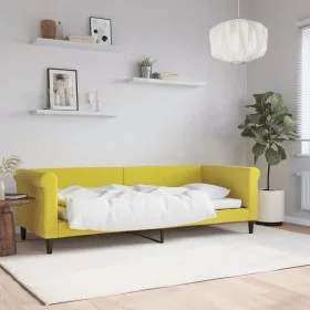 Sofá cama terciopelo amarillo 80x200 cm de vidaXL, Camas y somieres - Ref: Foro24-354242, Precio: 178,18 €, Descuento: %