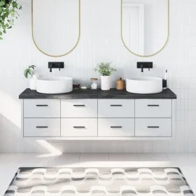 Dark brown treated wood bathroom countertop 180x60x(2-6) cm by vidaXL, Countertops - Ref: Foro24-3156264, Price: 164,21 €, Di...