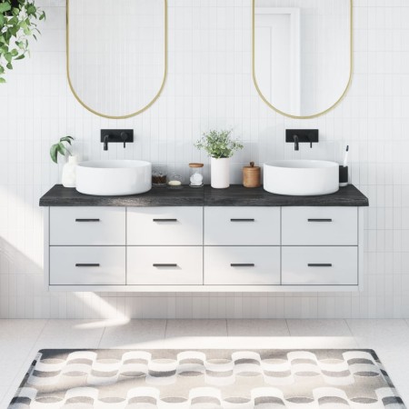 Encimera de baño madera tratada marrón oscuro 180x60x(2-6) cm de vidaXL, Encimeras - Ref: Foro24-3156264, Precio: 166,30 €, D...
