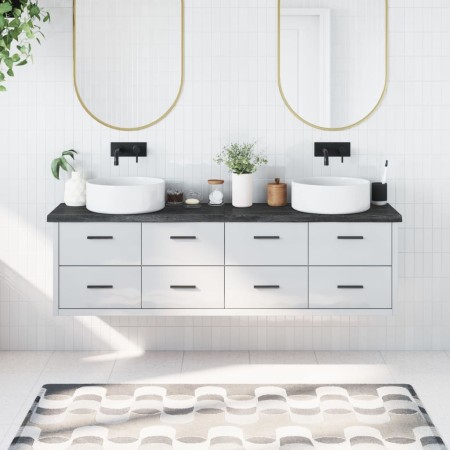 Encimera de baño madera tratada marrón oscuro 180x40x(2-4) cm de vidaXL, Encimeras - Ref: Foro24-3156259, Precio: 101,92 €, D...