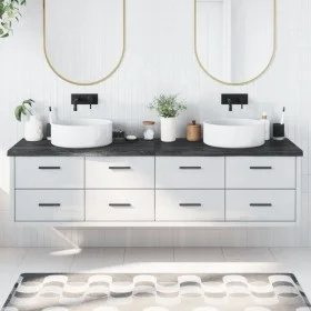 Encimera de baño madera tratada marrón oscuro 200x50x(2-4) cm de vidaXL, Encimeras - Ref: Foro24-3156269, Precio: 132,34 €, D...