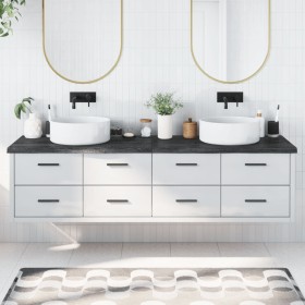 Encimera de baño madera tratada marrón oscuro 200x50x(2-4) cm de vidaXL, Encimeras - Ref: Foro24-3156269, Precio: 134,32 €, D...