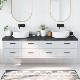 Encimera de baño madera tratada marrón oscuro 200x60x(2-6) cm de vidaXL, Encimeras - Ref: Foro24-3156272, Precio: 181,54 €, D...
