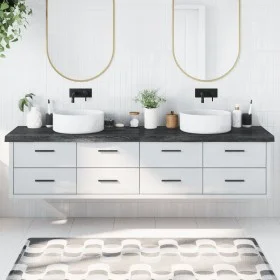 Encimera de baño madera tratada marrón oscuro 220x50x(2-6) cm de vidaXL, Encimeras - Ref: Foro24-3156278, Precio: 169,13 €, D...