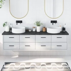 Dark brown treated wood bathroom countertop 200x40x(2-4) cm by vidaXL, Countertops - Ref: Foro24-3156267, Price: 111,91 €, Di...
