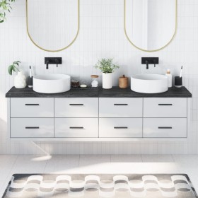 Encimera de baño madera tratada marrón oscuro 200x40x(2-4) cm de vidaXL, Encimeras - Ref: Foro24-3156267, Precio: 113,36 €, D...