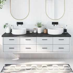 Encimera de baño madera tratada marrón oscuro 200x50x(2-6) cm de vidaXL, Encimeras - Ref: Foro24-3156270, Precio: 157,32 €, D...