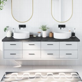 Encimera de baño madera tratada marrón oscuro 200x50x(2-6) cm de vidaXL, Encimeras - Ref: Foro24-3156270, Precio: 159,32 €, D...