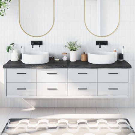 Encimera de baño madera tratada marrón oscuro 200x50x(2-6) cm de vidaXL, Encimeras - Ref: Foro24-3156270, Precio: 159,32 €, D...