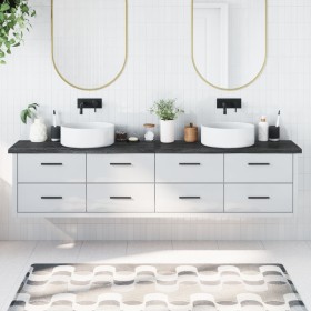 Encimera de baño madera tratada marrón oscuro 220x40x(2-4) cm de vidaXL, Encimeras - Ref: Foro24-3156275, Precio: 122,17 €, D...