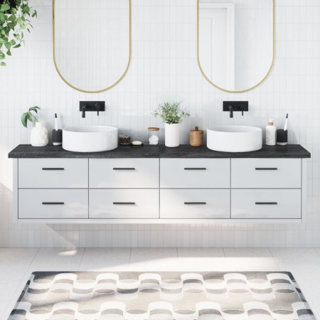 Encimera de baño madera tratada marrón oscuro 220x40x(2-4) cm de vidaXL, Encimeras - Ref: Foro24-3156275, Precio: 122,17 €, D...
