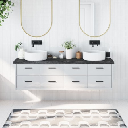 Encimera de baño madera tratada marrón oscuro 180x40x(2-6) cm de vidaXL, Encimeras - Ref: Foro24-3156260, Precio: 123,54 €, D...