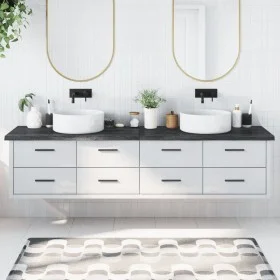 Encimera de baño madera tratada marrón oscuro 220x60x(2-4) cm de vidaXL, Encimeras - Ref: Foro24-3156279, Precio: 166,96 €, D...
