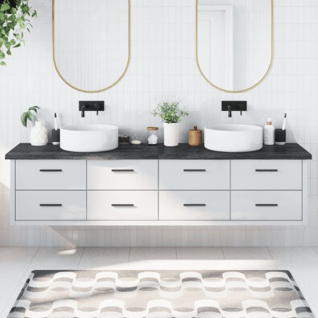 Encimera de baño madera tratada marrón oscuro 220x60x(2-4) cm de vidaXL, Encimeras - Ref: Foro24-3156279, Precio: 169,11 €, D...