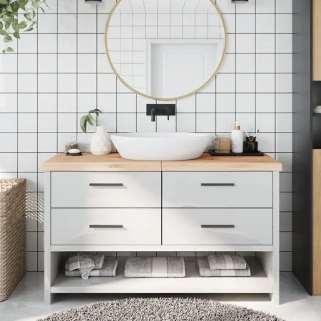 Encimera de baño madera maciza sin tratar 140x40x(2-6) cm de vidaXL, Encimeras - Ref: Foro24-3156052, Precio: 85,53 €, Descue...