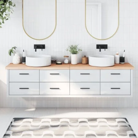 Encimera de baño madera maciza sin tratar 220x50x(2-4) cm de vidaXL, Encimeras - Ref: Foro24-3156085, Precio: 125,92 €, Descu...