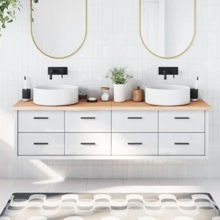 Untreated solid wood bathroom countertop 180x60x(2-4) cm by vidaXL, Countertops - Ref: Foro24-3156071, Price: 121,50 €, Disco...