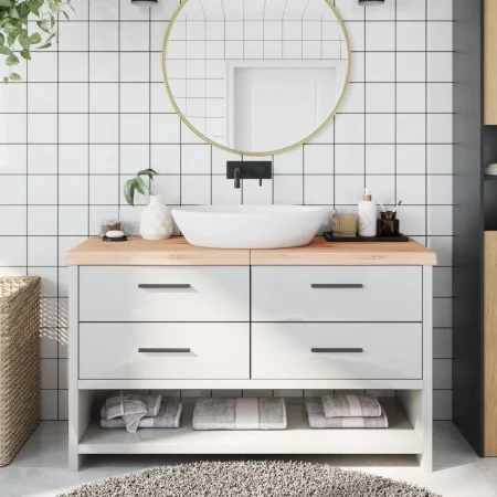Encimera de baño madera maciza sin tratar 140x60x(2-6) cm de vidaXL, Encimeras - Ref: Foro24-3156056, Precio: 115,00 €, Descu...