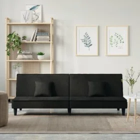 Sofá cama de terciopelo negro de vidaXL, Sofás - Ref: Foro24-351911, Precio: 256,46 €, Descuento: %