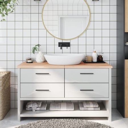 Encimera de baño madera maciza sin tratar 140x60x(2-4) cm de vidaXL, Encimeras - Ref: Foro24-3156055, Precio: 100,05 €, Descu...