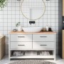 Encimera de baño madera maciza sin tratar 140x60x(2-4) cm de vidaXL, Encimeras - Ref: Foro24-3156055, Precio: 100,05 €, Descu...