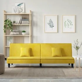 Sofá cama de terciopelo amarillo de vidaXL, Sofás - Ref: Foro24-351912, Precio: 244,61 €, Descuento: %