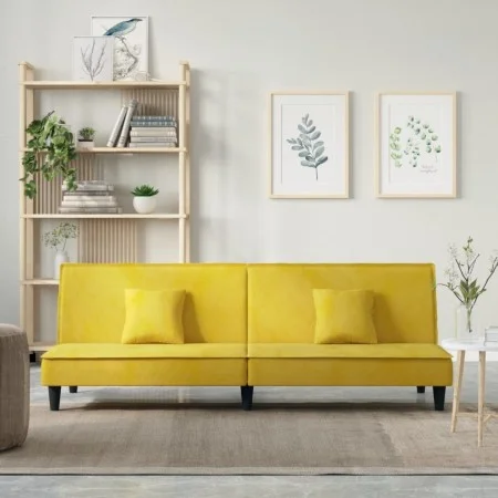 Yellow Velvet Sofa Bed by vidaXL, Sofas - Ref: Foro24-351912, Price: 244,61 €, Discount: %