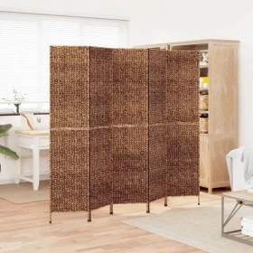 Biombo de 5 paneles jacinto de agua marrón 205x180 cm de vidaXL, Divisores de ambientes - Ref: Foro24-355198, Precio: 202,46 ...