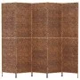 Biombo de 5 paneles jacinto de agua marrón 205x180 cm de vidaXL, Divisores de ambientes - Ref: Foro24-355198, Precio: 202,46 ...