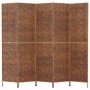 Biombo de 5 paneles jacinto de agua marrón 205x180 cm de vidaXL, Divisores de ambientes - Ref: Foro24-355198, Precio: 207,76 ...