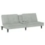 Sofá cama con portavasos terciopelo gris claro de vidaXL, Sofás - Ref: Foro24-351920, Precio: 298,42 €, Descuento: %