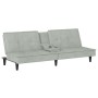 Sofá cama con portavasos terciopelo gris claro de vidaXL, Sofás - Ref: Foro24-351920, Precio: 306,70 €, Descuento: %
