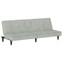 Sofá cama con portavasos terciopelo gris claro de vidaXL, Sofás - Ref: Foro24-351920, Precio: 306,70 €, Descuento: %