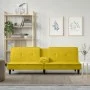 Sofá cama con portavasos terciopelo amarillo de vidaXL, Sofás - Ref: Foro24-351925, Precio: 263,21 €, Descuento: %